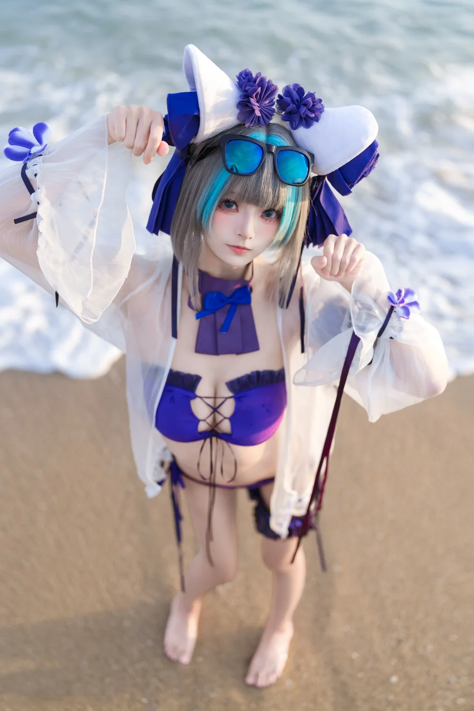 九柒喵 - No.039 碧蓝航线·柴郡泳装 [26P-194MB] tg@simisebaisi 【丝足阁】019.webp